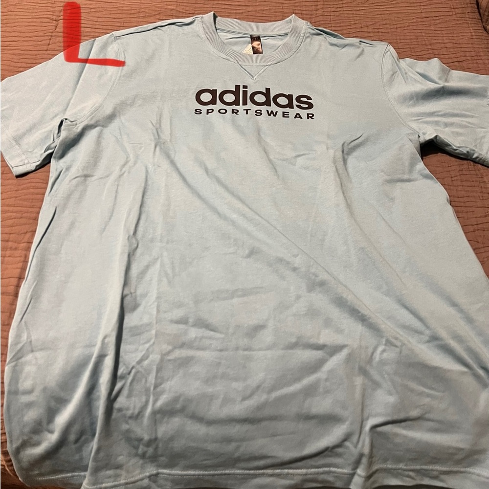 Adidas Blue and Black Short Sleeve Tee
